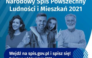 Plakat z informacją o Narodowym Spisie Powszechnym Ludności i Mieszkań 2021