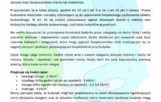 Komunikat Powiatowego Inspektora Nadzoru Budowlanego w sprawie odśnieżania dachów.